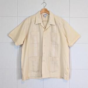 Vintage 90s Romani Collection embroidered pintuck resort shirt